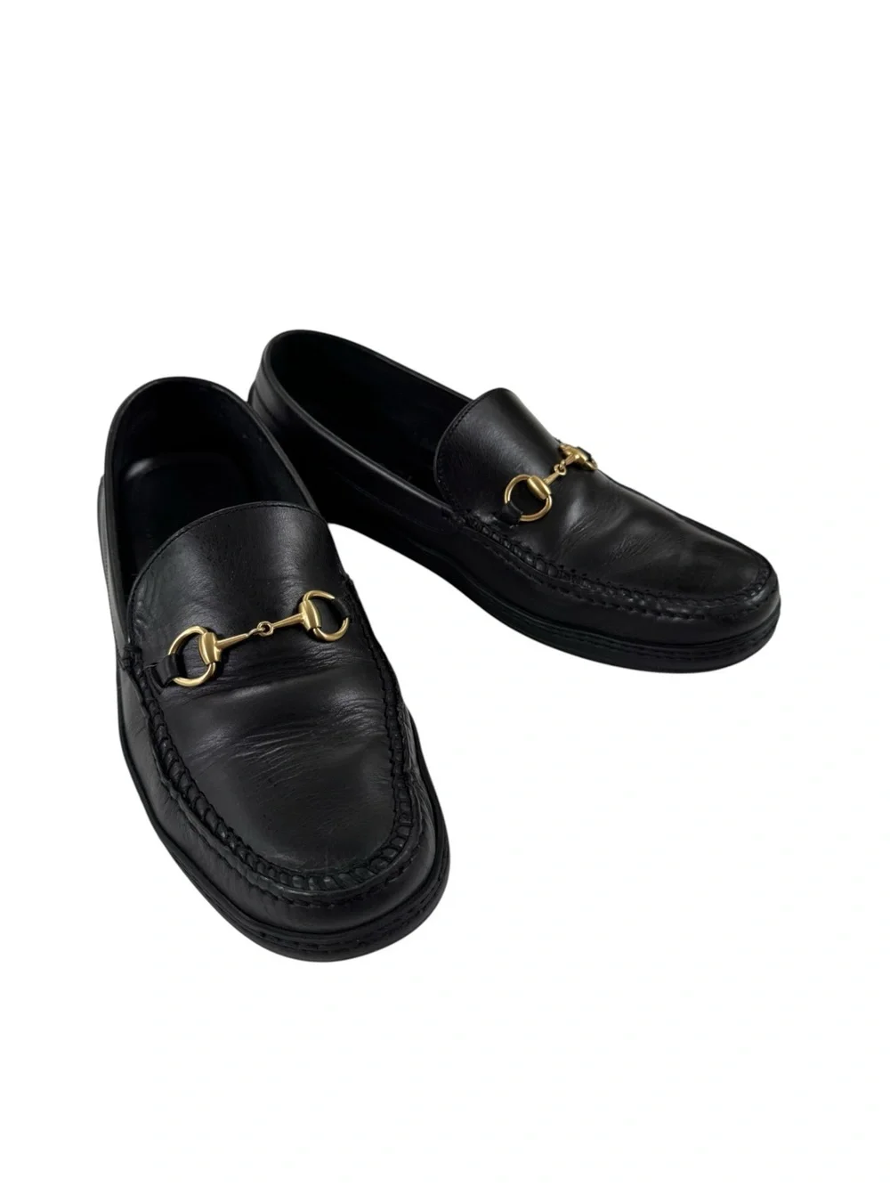 Gucci Horsebit Driving Loafers in Black Leather Mens 8/8.5